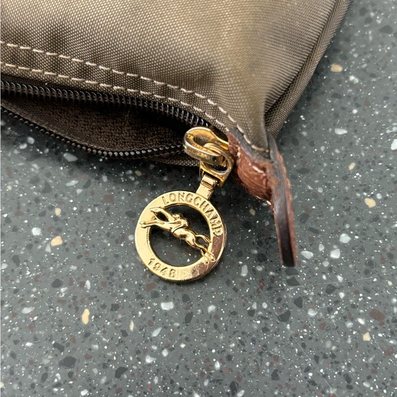 Longchamp Olive Green Leather Trim Tote Bag - Picture 6 of 10